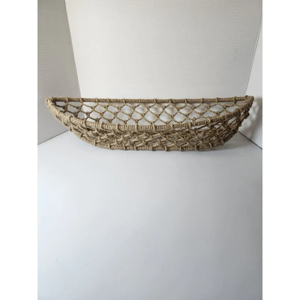 Rope Wrapped Boat Shape Basket